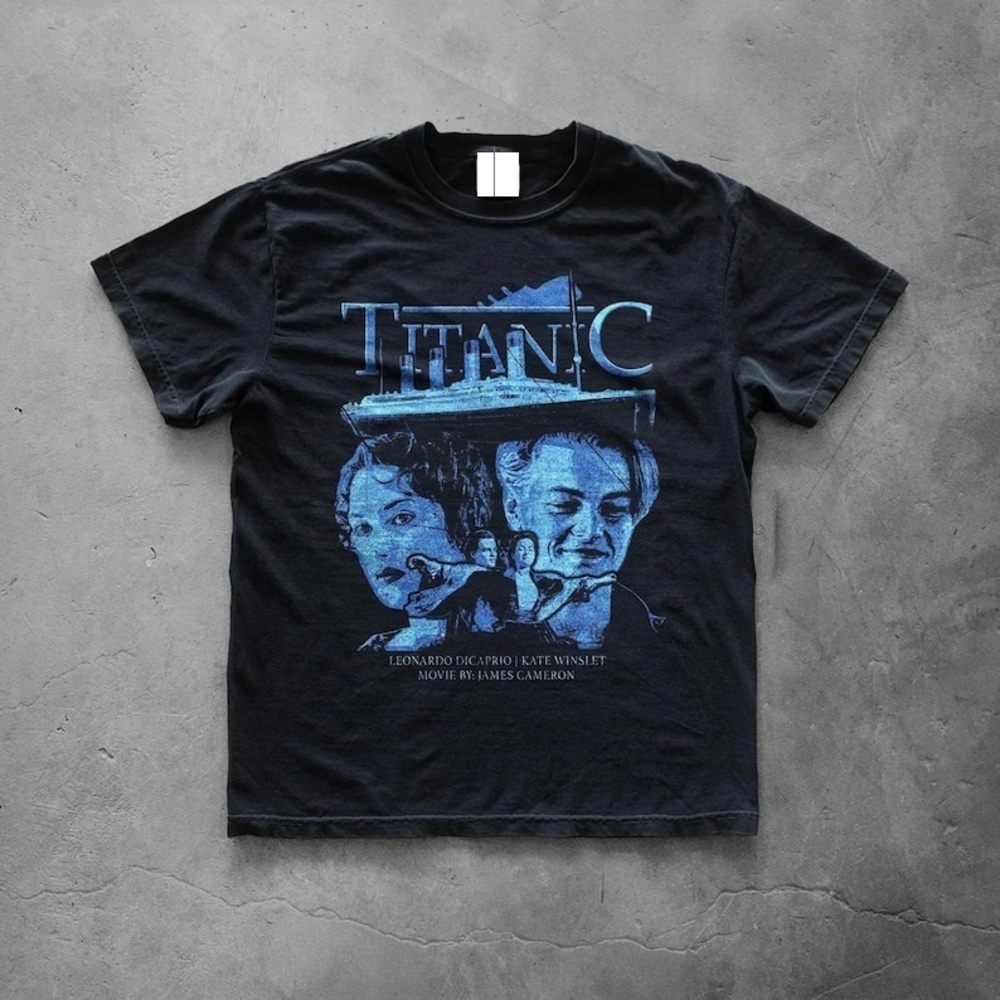 Titanic Graphic Tee,  Romance Movie Shirt, Black Retro Film T Shirt